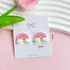 Cara Brillante Serie Conejo Arcoíris Accesorios de Resina para Manualidades Funda de Teléfono Flor para Zapato Hebilla de Zapato Parche Material para Accesorios de Cabello