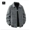 2026 Nueva Chaqueta de Cuero para Motociclista de Otoño/Invierno Transfronteriza para Hombre de Corte Holgado con Cuello Solapa, Abrigo Cardigan de Moda Casual Talla Grande para Hombre