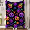 Manta de Franela Transfronteriza de Amazon 2024 Manta de Calavera de Halloween Manta 3D Extranjera Manta de Aire Acondicionado Categoría a