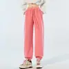 Pantalones deportivos adelgazantes de cintura alta para mujer, nuevo estilo 2026, pantalones de chándal casual tipo jogger con forro polar, primavera, otoño, invierno, pantalones tipo linterna petite