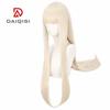 Peluca Cosplay Anime Ou Shuo's Abyss of Crazy Gambling Luna Amarilla Primavera Amarilla Lunai Luna Flequillo Qi Dorado Leche Rostro Cabello Largo Lacio