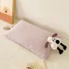 Algodão 100% algodão lavado jacquard desenho animado óculos cachorro infantil casca de trigo travesseiro, suporte de pescoço, auxílio para dormir, núcleo de travesseiro firme para quem dorme de lado