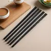 27cm Hotel Restaurante Doméstico Liga Hashis Simples Ondulado Padrão Bambu Laser Hashis Em Caixa