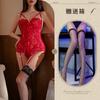 Ting Xiang Yujie Nocturno Atractivo Correa de Perspectiva Ropa Interior Sexy Pecho Pequeño Fruncido Cintura Plástica Sin Costuras Mono