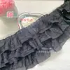 Saia plissada de chifon com renda branca de três camadas, com barra e punhos franzidos, vestido de boneca com barra estendida, acessórios de tecido