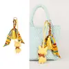 Nuevo Colgante de Gato de Cuero con Borlas Accesorio de Moda para Bolso Llavero de Bufanda de Seda Coreana Colgante para Mochila