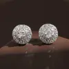 Brincos Redondos de Ponto de Luz de Luxo Leve com Micro-Cravação Total de Zircônia para Mulheres, Brincos Mais Vendidos da Amazon