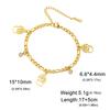 Corte Titanium Steel Plant Flower Bracelet Oco Carnudo Planta Diamante Pingente Simples Pulseira de Dupla Camada de Aço Inoxidável