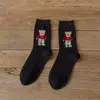 Meias de Lã Ursinho Meias Femininas de Meia Panturrilha Meias de Desenho Animado Doces Espessas Meias Femininas Meias Felpudas Meias da Moda Estilo Japonês