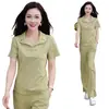 Nuevo Traje Deportivo Casual con Solapa para Mujer 2025 Verano Nuevo Chinoiserie Moda Reductora de Edad Look Adelgazante Conjunto de Dos Piezas