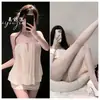 Lencería Erótica de Gama Alta Meiyujia, Top Tubo Sexy, Falda Bodycon Sexy de Malla Rosa Nude, Uniforme de Tentación para Chicas Atrevidas