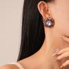 Brincos Quadrados Geométricos Cravejados de Diamante Estilo Retro de Luxo Leve Estilo da Corte Francesa Estilo Nicho Brincos de Alta Qualidade para Mulheres