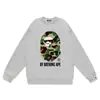 Sudadera Camuflada de Marca de Moda Transfronteriza de Comercio Exterior para Hombre Otoño e Invierno Manga Larga Estampado de Letras Holgada Cuello Redondo Pulóver Top Casual