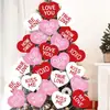 Nueva Tarjeta de Piso de San Valentín de Amazon Árbol Decorativo con Forma de Corazón Rojo Rosa y Blanco Decoración para el Hogar Boda