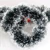 2m * 9CM verde oscuro y borde blanco encriptación rayas navideñas Fiesta Navideña decoración de diseño árbol de Navidad comercio exterior transfronterizo Venta al por mayor