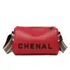 2021 Nuevo Llegada Bolso Pequeño Cilíndrico de Moda Nuevo Llegada Casual Cuero Suave Moda Estilo Coreano Bolso Cruzado de Hombro Ancho