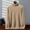 Suéter versátil 100% cachemira para hombre, cuello alto, grueso, color liso, jersey de punto de cachemira, adecuado para estudiantes jóvenes y de mediana edad, talla grande