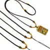 Cordón para Colgante Dorado, Cuerda para Colgar Colgantes, Cuerda Trenzada con Cierre Dorado, Colgante de Ámbar y Jade, Cordón para Collar Thangka, Cuerda Negra para Colgar en el Cuello para Hombres y Mujeres