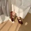 Zapatos de Ballet para Niñas Estilo Retro de Noche con Lazo para Aumentar la Altura Interior, Zapatos Mary Jane para Mujer Estilo Francés de Primavera para Combinar con Faldas