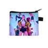 Nova Carteira Pequena de Poliéster Curta Design Simples Estampa de Anime K-Pop Hunter Grupo Feminino Carteira Porta-Moedas Cartões