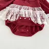 INS Ropa de Bebé Otoño Nuevo Vestido Mono de Encaje para Pequeñas Princesas para Cumpleaños de 100 Días