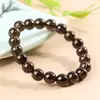 Jingde Jewelry Pulseira de Pedra Citrino Natural Redonda Pulseira de Pedra Quartzo Fumê Redonda de Laço Único Joia Simples para Mão Fabricante Atacado