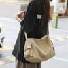 Bolsa de nailon estilo japonés para mujer, artística, casual, de gran capacidad, bandolera, estilo moderno y relajado, estilo coreano, color sólido, bolsa de hombro