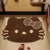 Tapete de Chão para Banheiro Hello Kitty Lama de Diatomáceas Absorvente de Água Antiderrapante Tapete de Pé para Entrada de Banheiro Desenho Animado Tapete de Chão