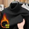 Suéter de cuello alto de mezcla de lana transfronterizo para hombre, nuevo estilo de invierno 2026, forrado de polar, engrosado, cálido y resistente al frío, tejido para hombre