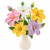 Flor doble de hilo tejido a mano Flor de Paulownia Ramo Flor de simulación Escena de flores Arreglo Decoración de flor artificial Vestidor del hogar Lindo cuatro