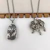Colar Longo Vintage Cadeado da Longevidade Cabeça de Buda Corrente para Suéter Versátil Cabaceira Cadeado Ruyi Buda da Chama Cruzamento Transfronteiriço Transmissão ao Vivo Colar