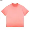 Camiseta de Algodón Puro para Hombre de Manga Corta Peso Pesado 260g Camiseta de Manga Corta Retro Desgastada Lavada Degradado Dos Tonos Marca de Moda Estilo Holgado