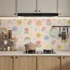 Adesivo à Prova de Óleo Desenho Animado Adesivo de Parede para Cozinha Adesivo de Parede para Fogão Coifa Filme Decorativo à Prova d'Água Resistente a Altas Temperaturas