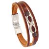 Pulsera Tejida Retro Nueva Transfronteriza Europea y Americana Punk Personalidad Simple Símbolo de 8 Caracteres Hebilla Accesorios de Pulsera para Hombre