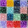 Fornecimento direto da fábrica de contas de vidro flor estourada para desenho, contas de vidro com fio de prata, contas de cristal flor estourada, acessórios de joias semiacabados para DIY