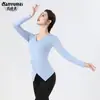 Roupa de prática de dança terno de roupas de dança preto exame de arte roupas corporais feminino modal dança clássica top manga comprida