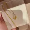 Colar com Pingente de Pena Escovada com Toque de Luxo, Corrente para Suéter Outono e Inverno, Corrente Versátil e Elegante para Clavícula Feminina, Nicho e Sofisticado
