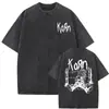 2025 Estilo Nuevo Lavado Vintage Banda de Rock Korn Falling Away from Me Camiseta Algodón