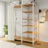 Armario de Montaje Sencillo, Gabinete de Entrada, Perchero Metálico para el Hogar en el Dormitorio, Armario para Habitación de Alquiler, Armario Pequeño para Dormitorio