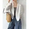 Cárdigan de punto de alta gama estilo coreano, chaqueta corta para mujer, primavera, verano, nueva, francesa, lujo ligero, manga larga, camisa protectora solar, top