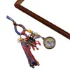 Pingente de Thangka Vajra Imóvel Estilo Xizang, Acessório de Contas Coloridas Tecido à Mão, Ornamento Pendurado Etnico Moinho de Vento, Decoração Diária de Bagagem de Mão