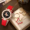 2024 Transfronterizo Caliente Oro Rosa Mariposa Redondo Luz Correa Reloj Perla Mariposa Joyería Traje Mayoreo