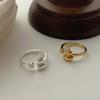 Anillo de Calabaza Asimétrico Chino Nuevo de Diseño Nicho de Plata Esterlina 925 para Todo el Cuerpo Dulce Cool Abierto Combinable para Mujer