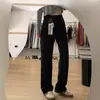 Jeans Negros de Pierna Ancha Estrecha para Mujer Otoño e Invierno 2024 Tendencia Nuevo de Cintura Alta Sueltos Rectos para Hombres Bajos