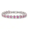 Nuevo brazalete de cristal de diamante de lujo simple y elegante, botones redondos de circón transfronterizos de colores, pétalos de personalidad de moda para mujer
