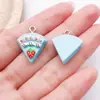 Resina Serie Azul Lago 20 Piezas Accesorios para Joyería DIY Oso Corazón Donut Pulsera Colgante Llavero