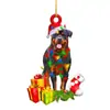 Perro Navideño Transfronterizo Colgante Navideño Acrílico Adornos Navideños Decoración del Hogar Juego de Colgantes para Árbol de Navidad