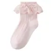 Meias de Bebê 2026, Algodão Penteado Respirável Outono e Inverno, Meias de Bebê Menina com Renda, Meias de Princesa, Alta Elasticidade, Não Apertam