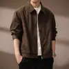 Chaqueta retro de estilo granero italoamericana con solapas lavadas para hombre, nuevo abrigo casual holgado de primavera y otoño