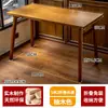 Mesa Redonda Pequeña de Apartamento Simple Mesa Cuadrada Plegable de Madera Maciza Retro Mesa de Café para Sala de Estar Balcón Hogar Mesa de Comedor Mesa de Café y Silla